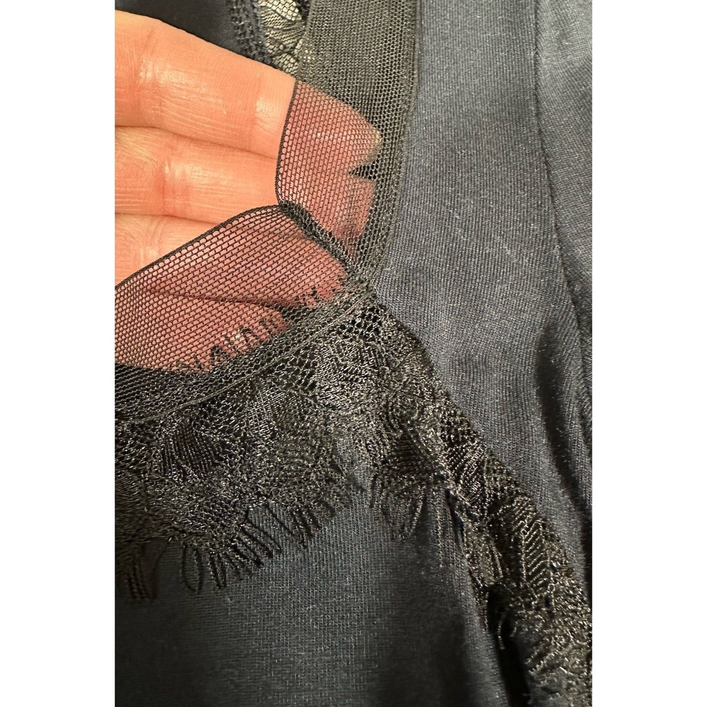 Intimately Free People Top‎ Womens Small Black Blue Modal Lace Whimsigoth Grunge - Picture 8 of 13